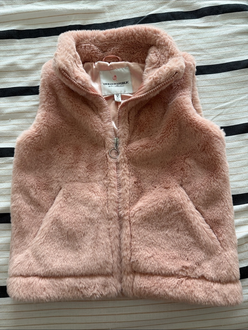 Urban Republic Cozy Faux Fur Vest in Blush